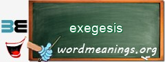 WordMeaning blackboard for exegesis